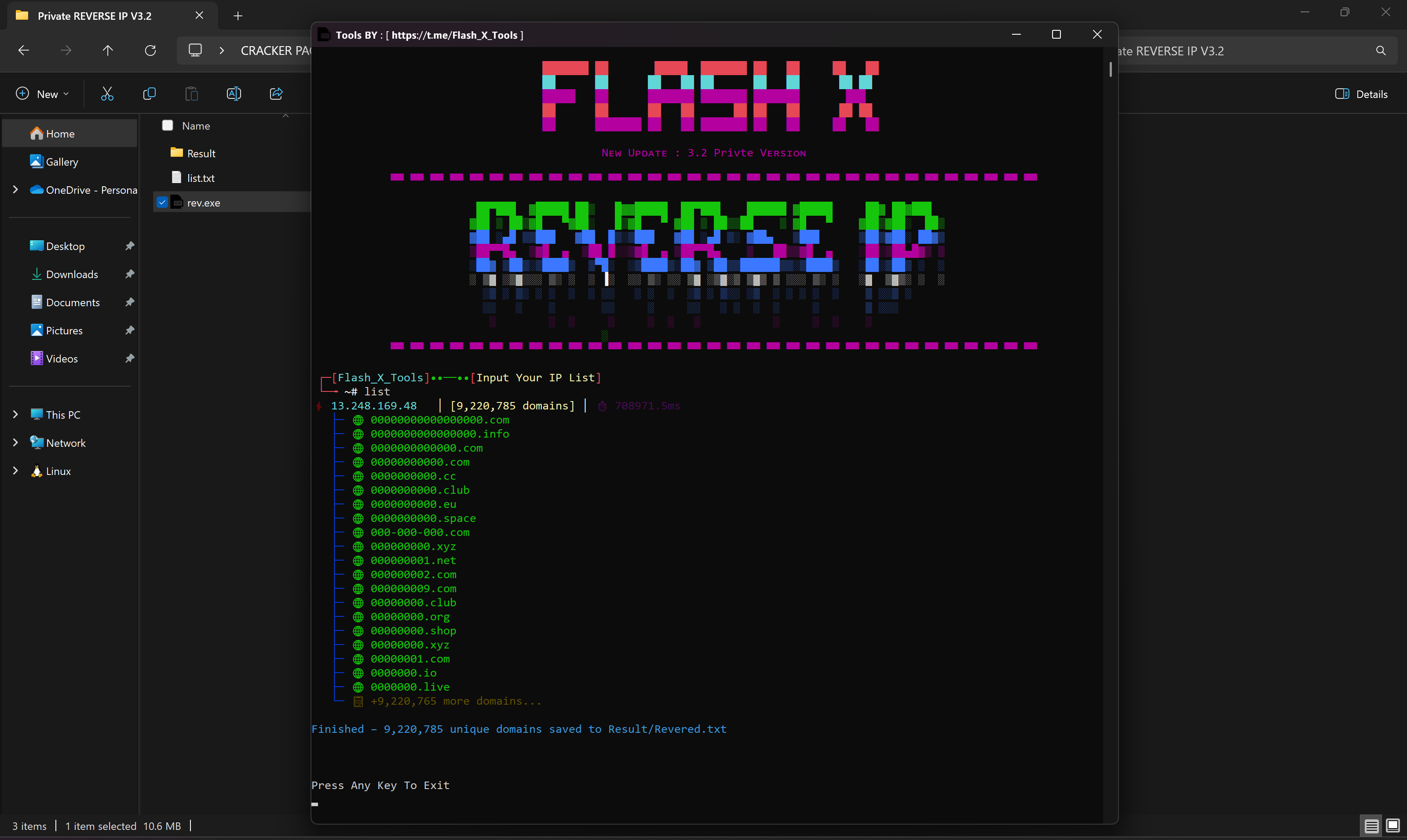PRIVATE REVERSE IP
